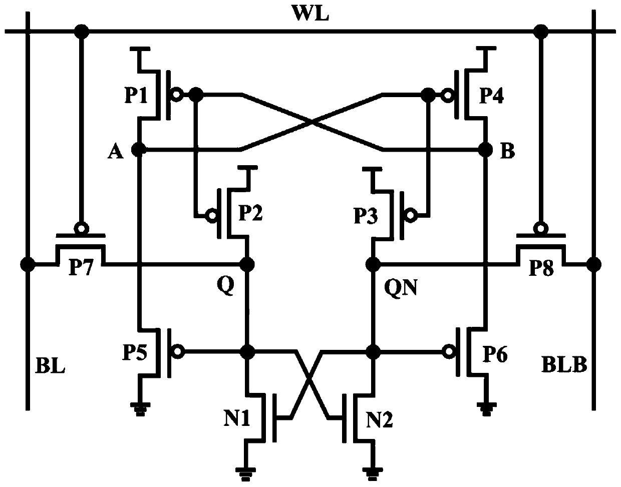 Memory cell structure of SRAM