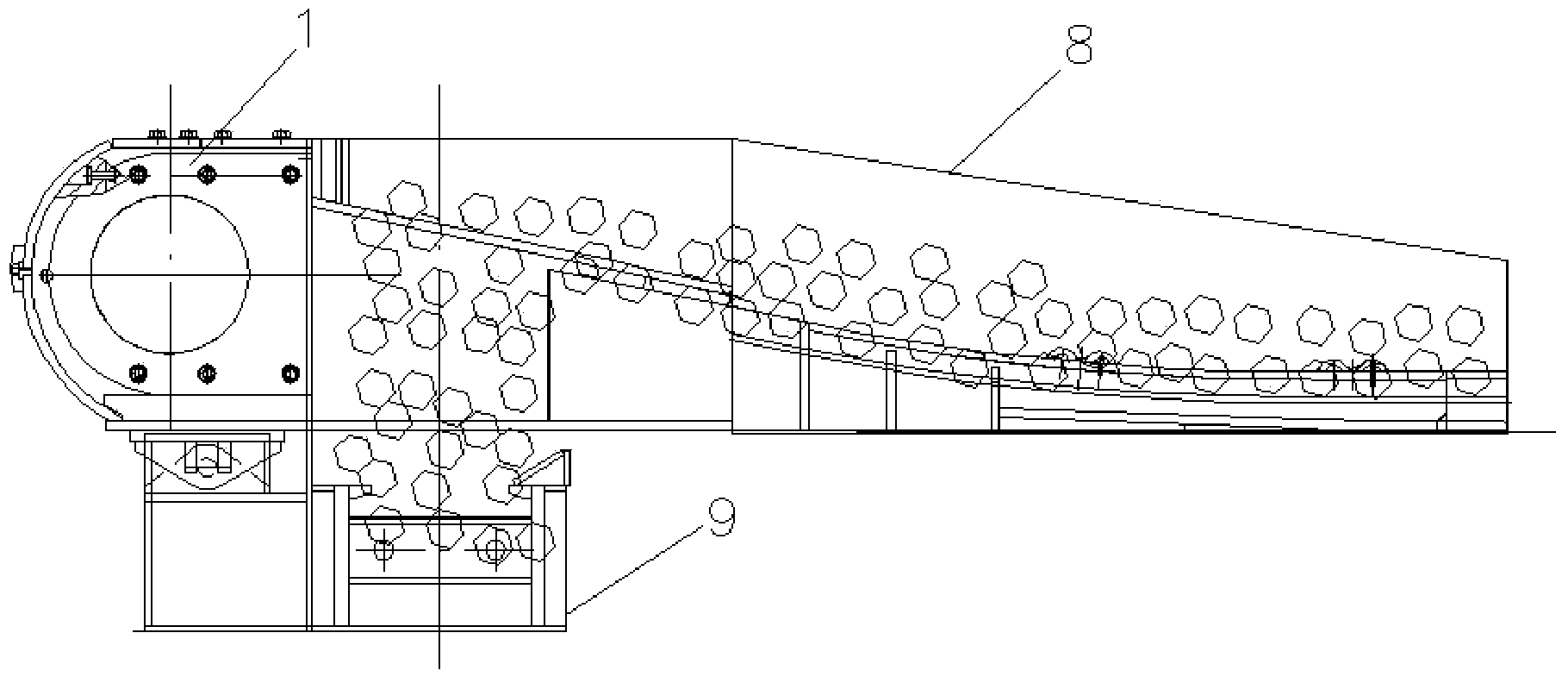 Novel thin coal seam overlapped side-unloading structure