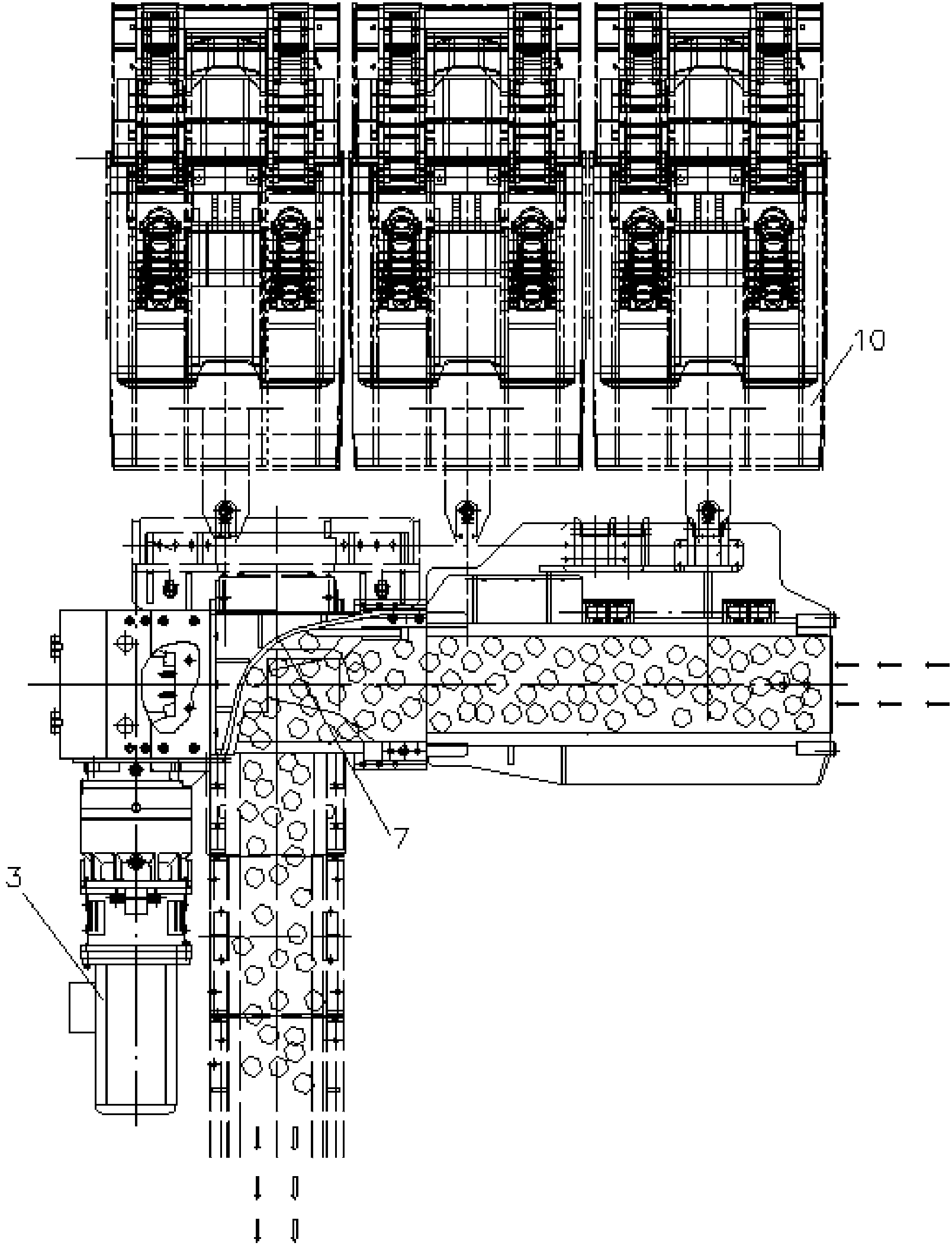 Novel thin coal seam overlapped side-unloading structure