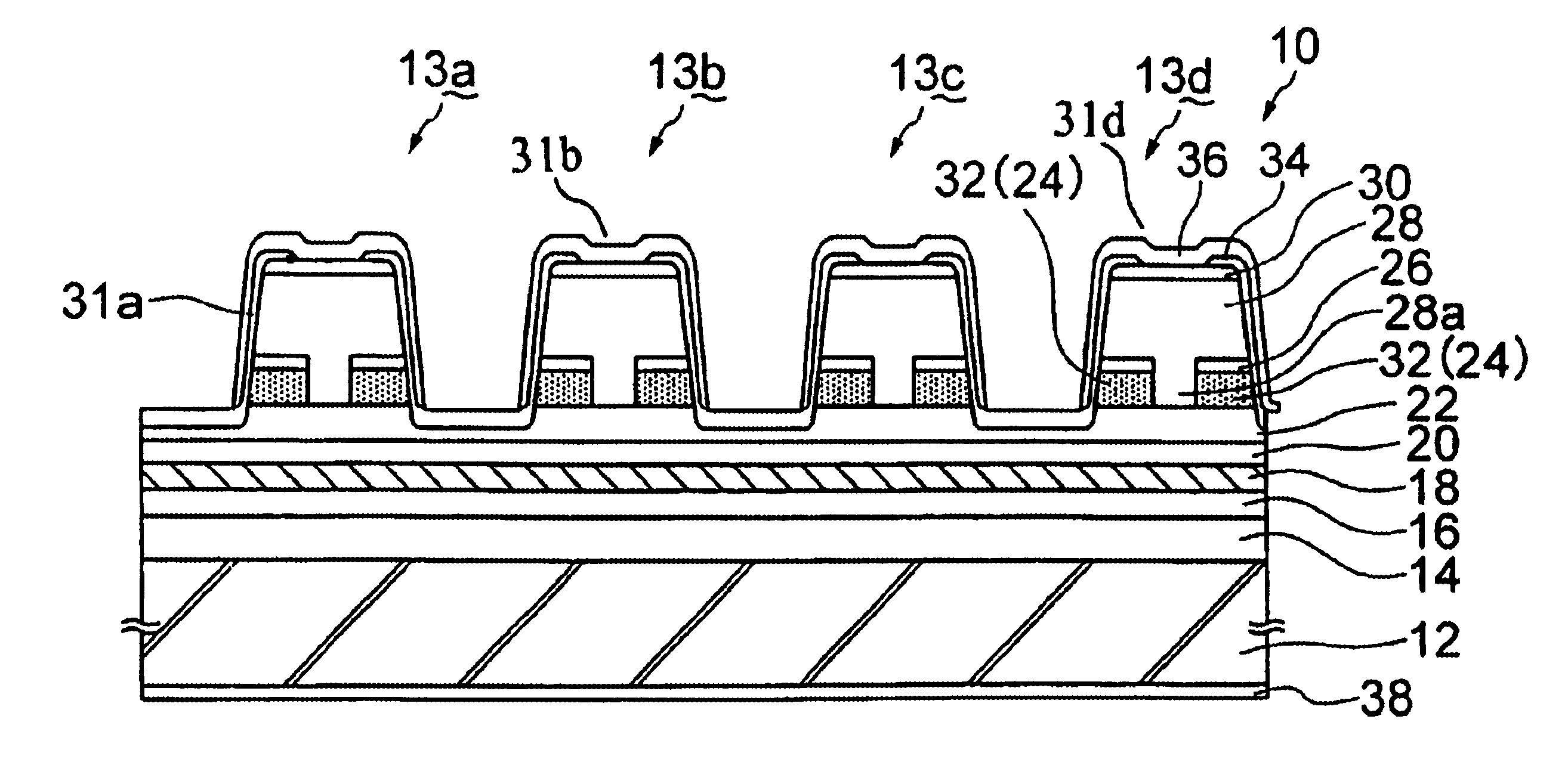 Distributed feedback semiconductor laser device and multi-wavelength laser array