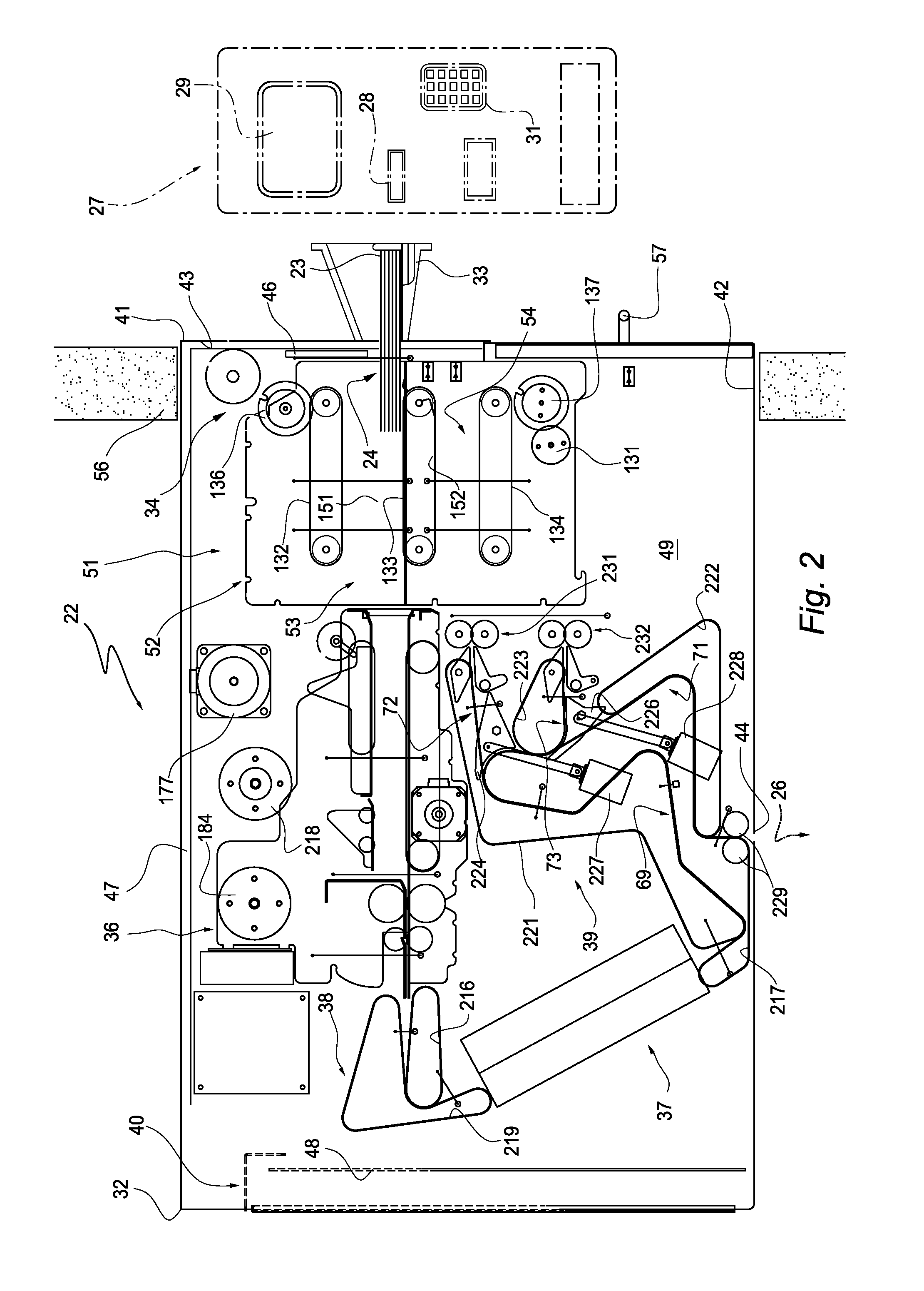 Equipment for the automatic deposit of banknotes