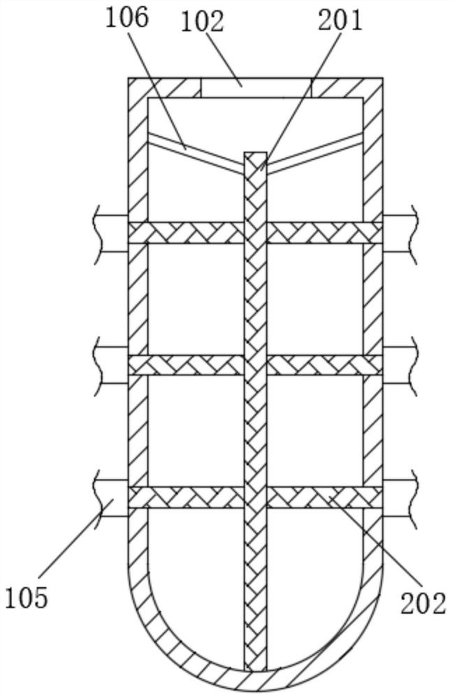 Rainwater collecting and seepage guiding embedded rod for soil drought control