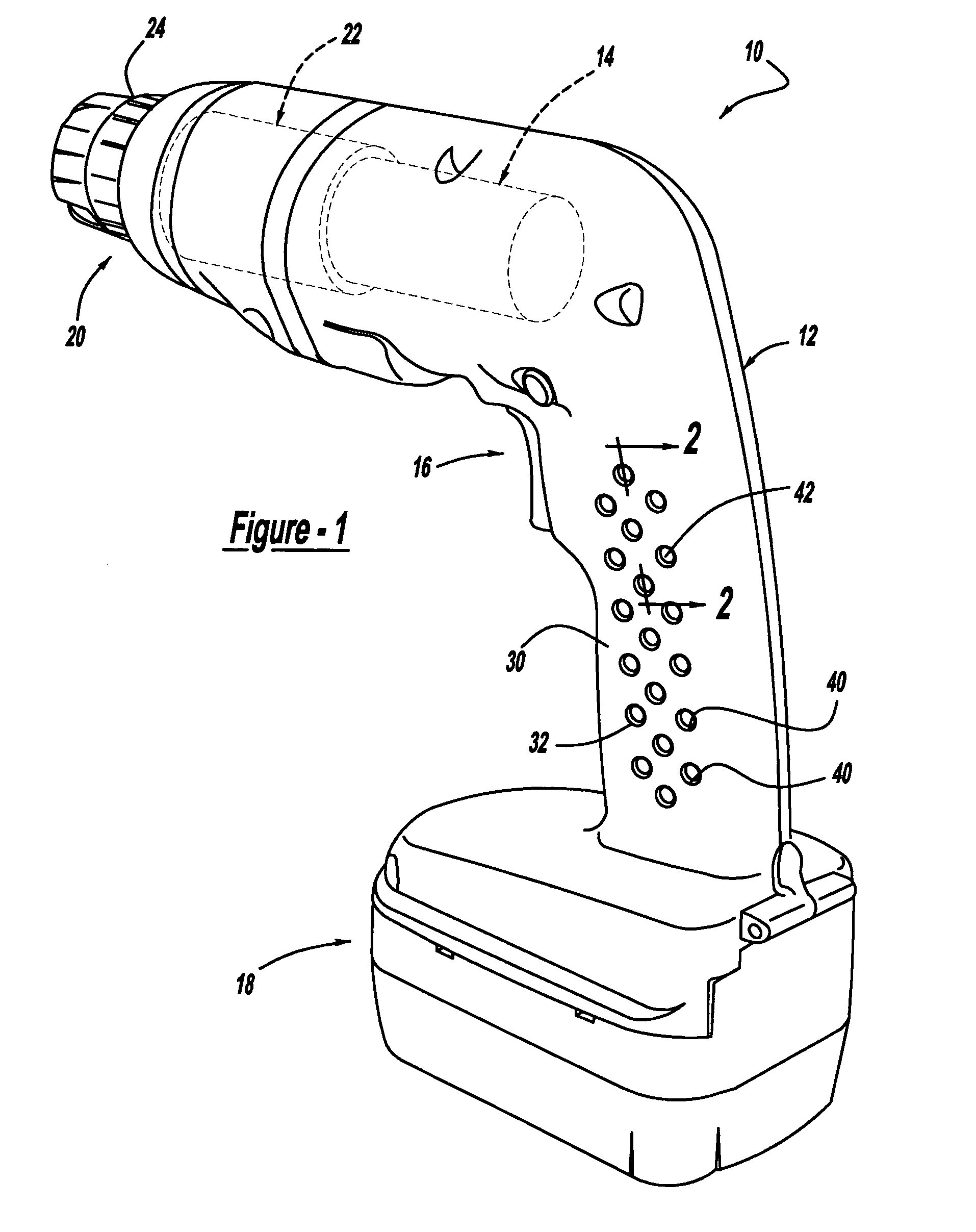 Power tool with integral gripping member