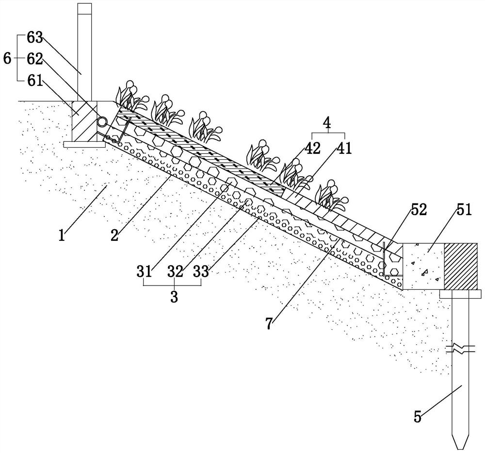 Bank protection structure capable of preventing water and soil loss