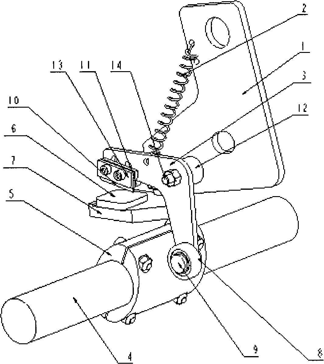 Chopping block type scissor for loom for shearing fabric in chopping manner