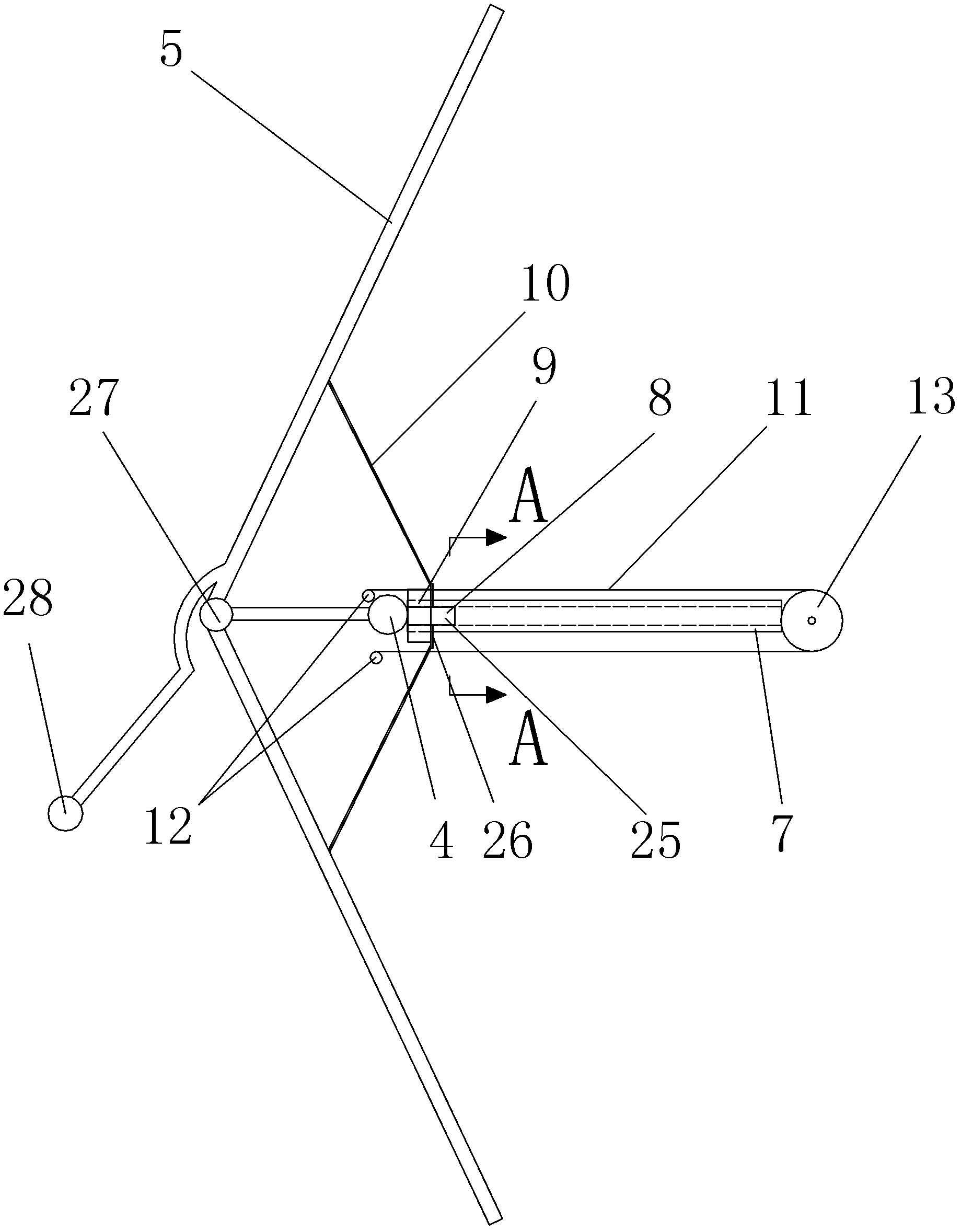 Wind power generation turbine with retractable blades