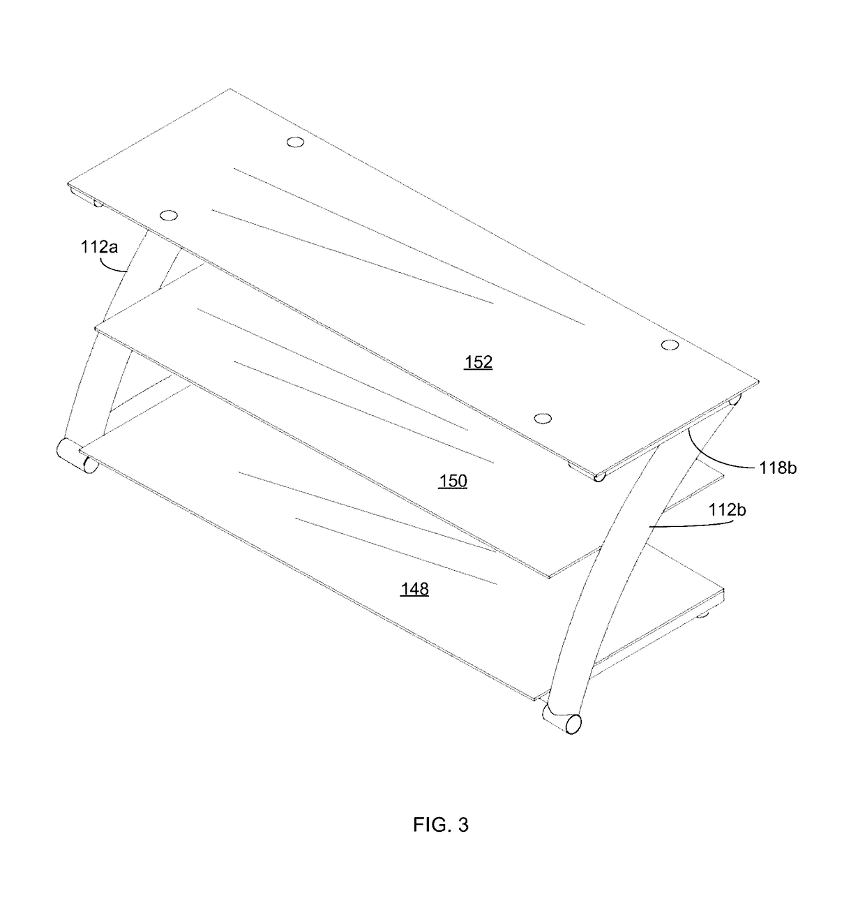 Arched shelf assembly