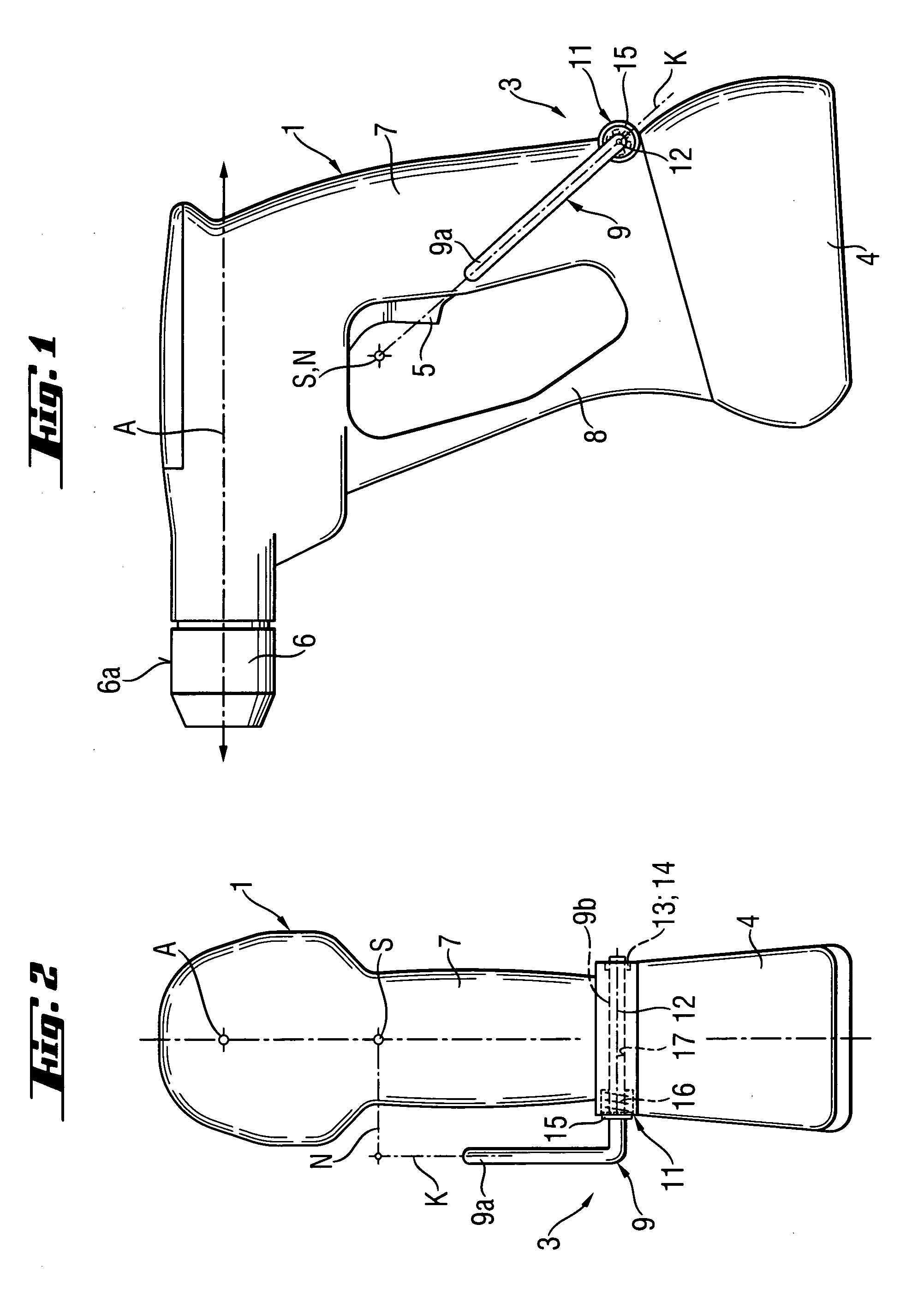 Hand-held power tool with a holding device