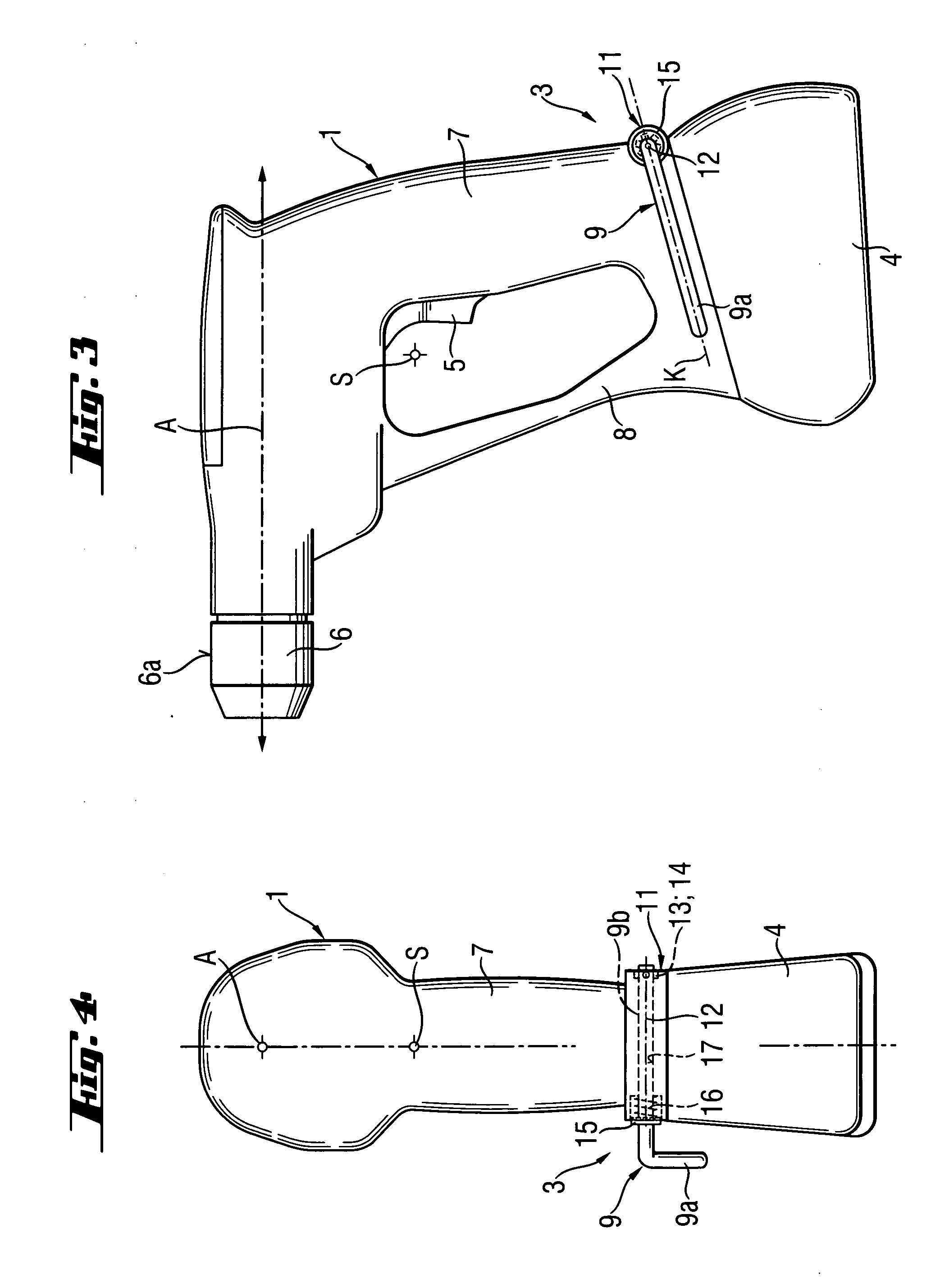 Hand-held power tool with a holding device