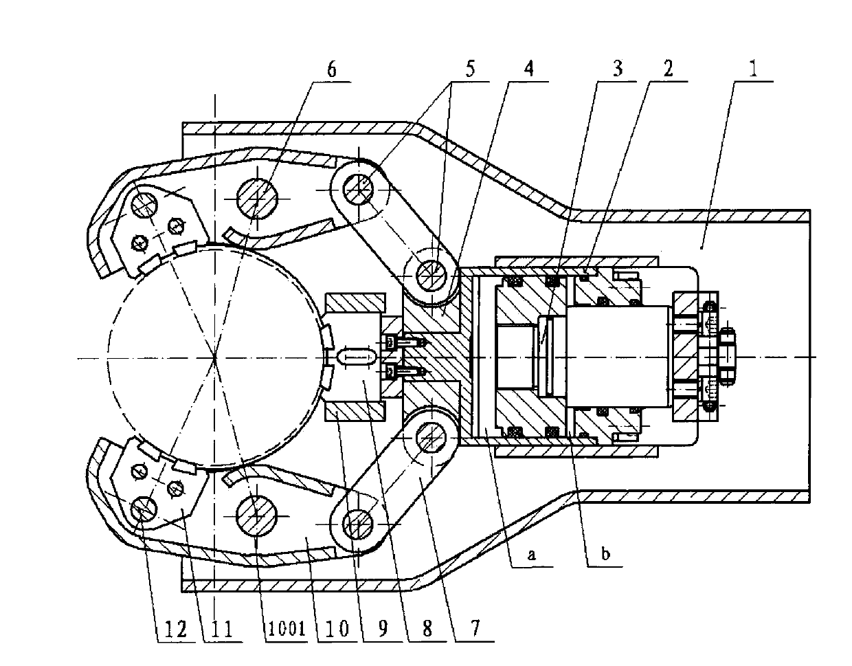 Linkage multi-jaw hydraulic power back-up wrench