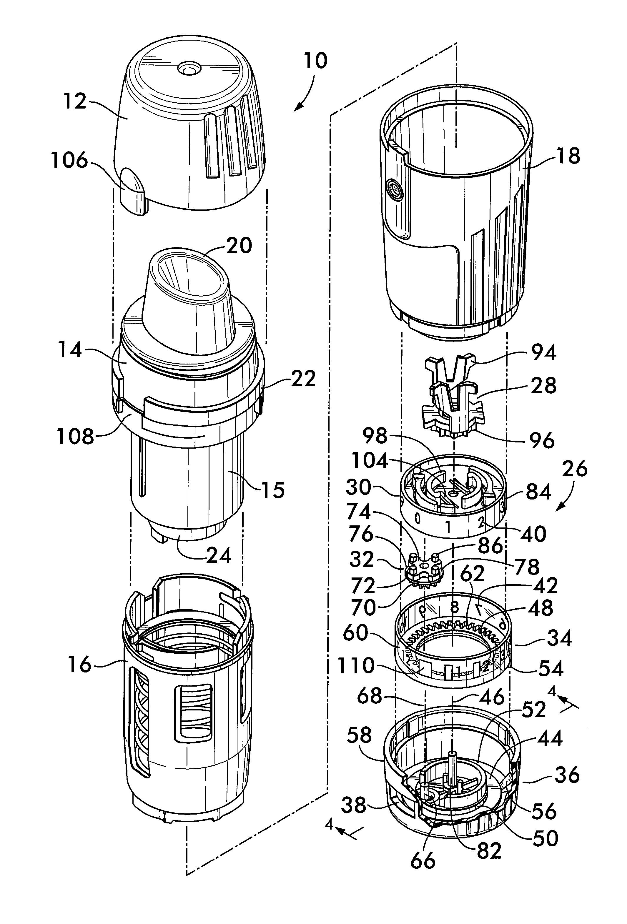 Mechanical doses counter for a powder inhaler