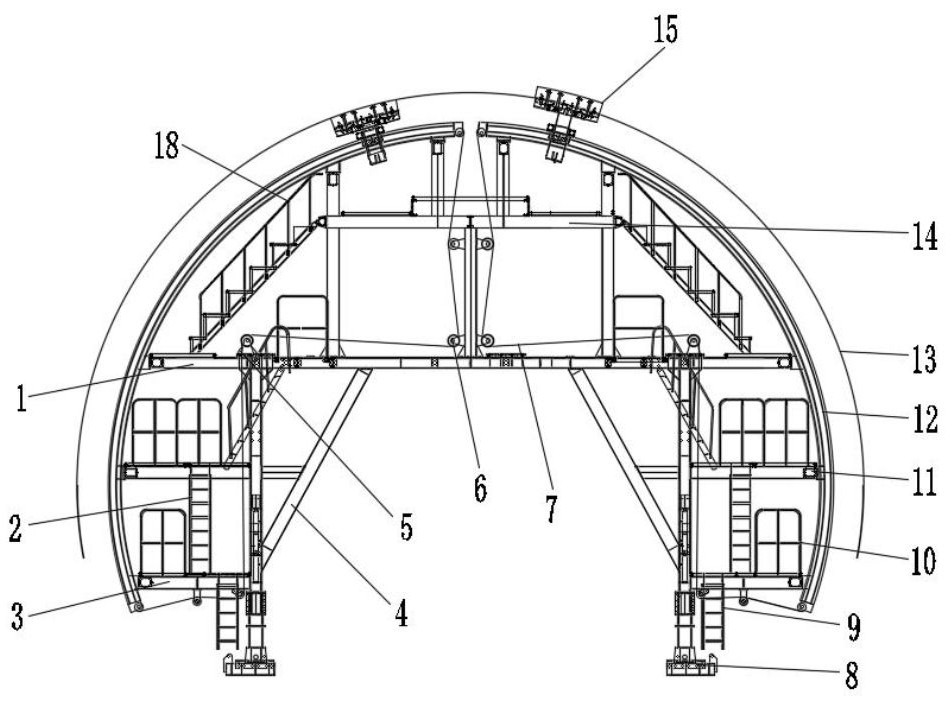 Tunnel shotcrete anchor auxiliary trolley