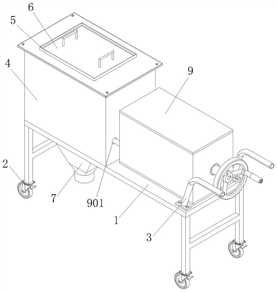 Sand screening box for municipal bridge construction