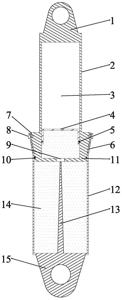 Oil-gas separation type variable oil hole combined crash-resistant buffer