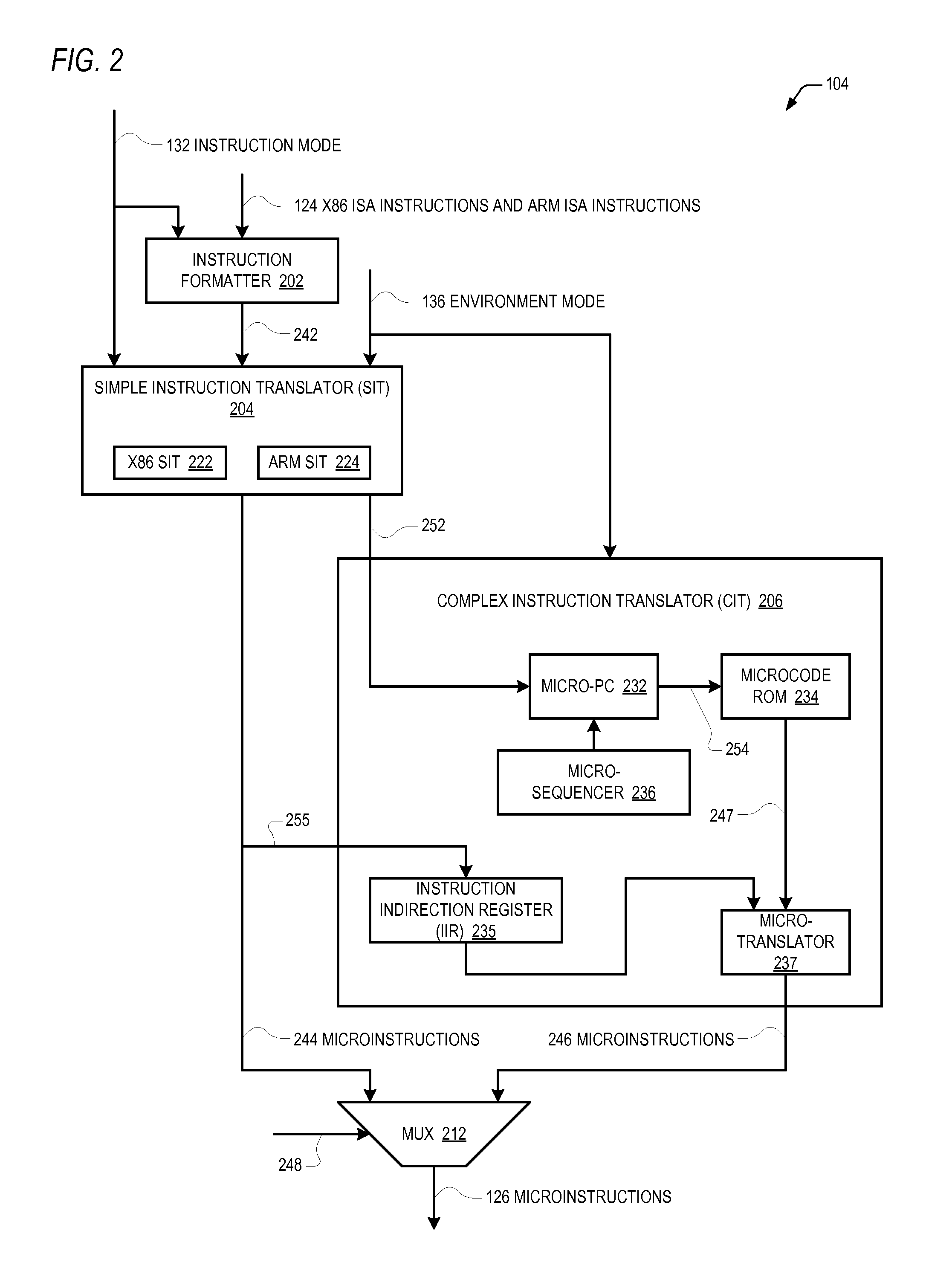 Microprocessor that enables arm isa program to access 64-bit general purpose registers written by x86 isa program