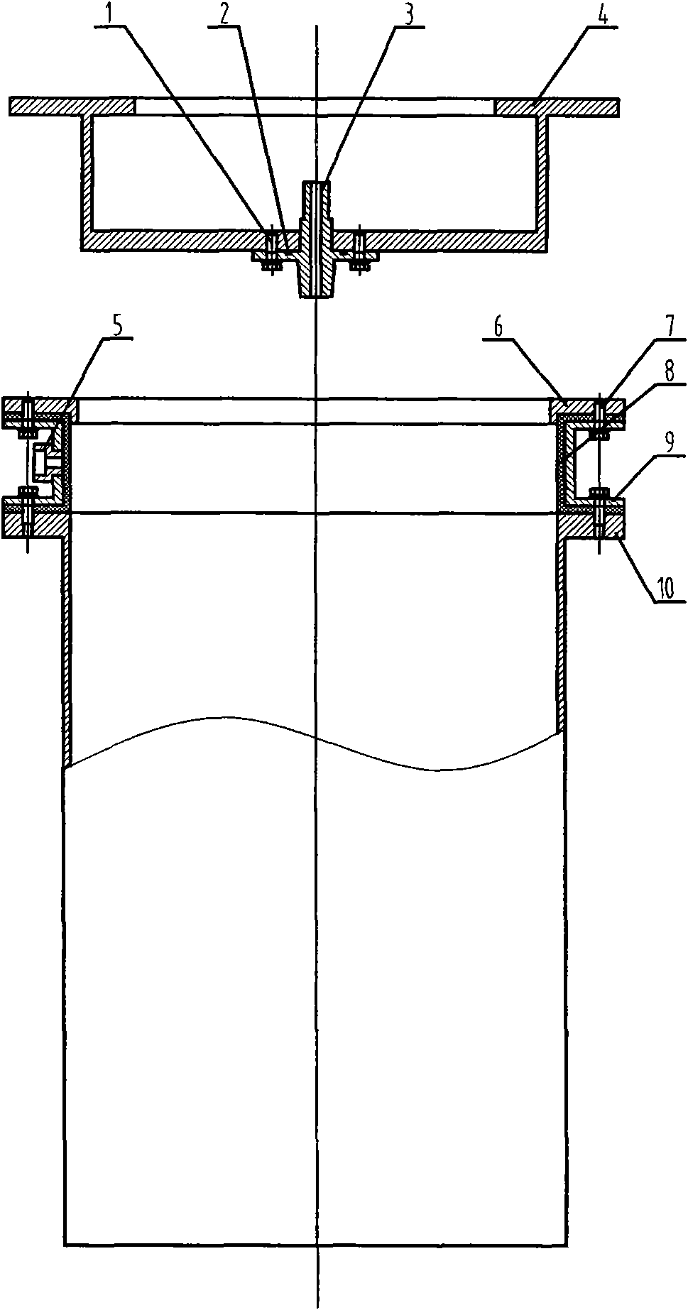 Water jacket and air bag type sealing device for hydraulic test of air bottle outside measuring method