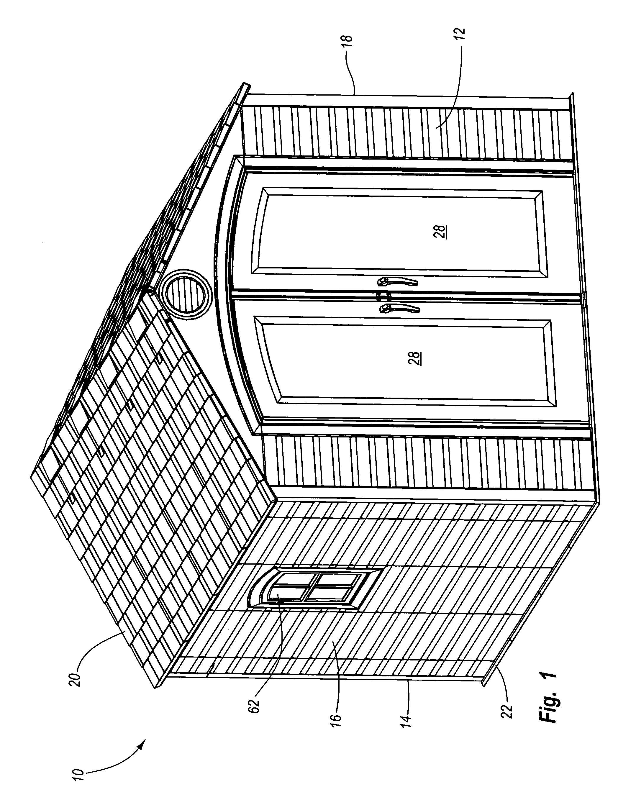 Door assembly for a modular enclosure