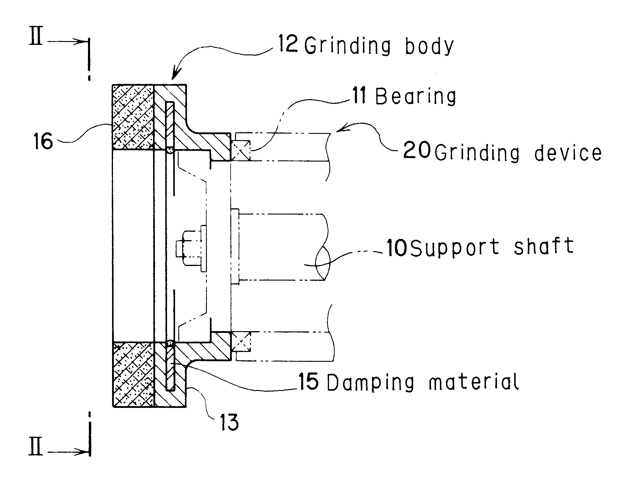 Grinding body for on-line roll grinding