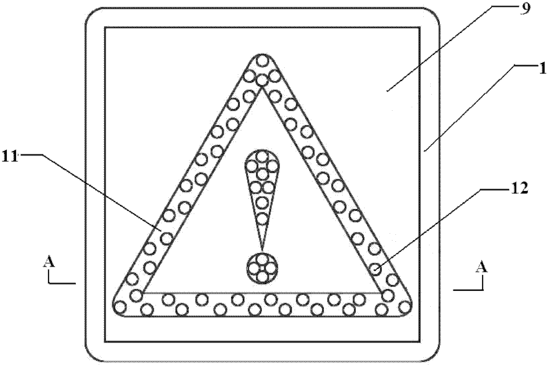 High lighting-effect low power-consumption light-emitting diode (LED) area light source initiative-passive light-emitting alarm device