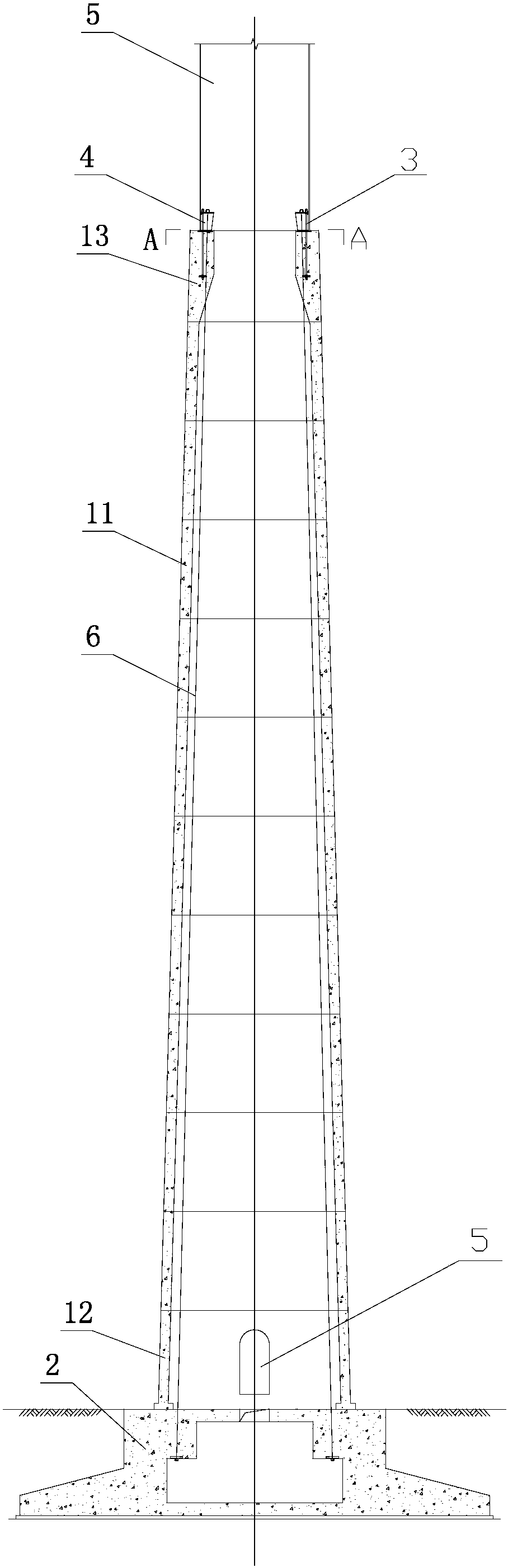 Pre-stress steel-concrete tower cylinder for wind turbine generator