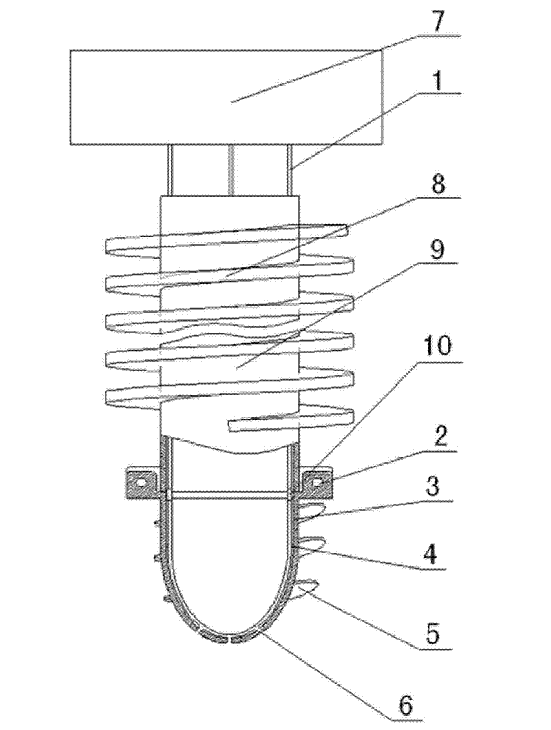 Drill of high pressure water jet long screw pile driver