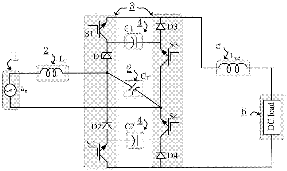 Active power decoupling device and control method without adding additional switching devices