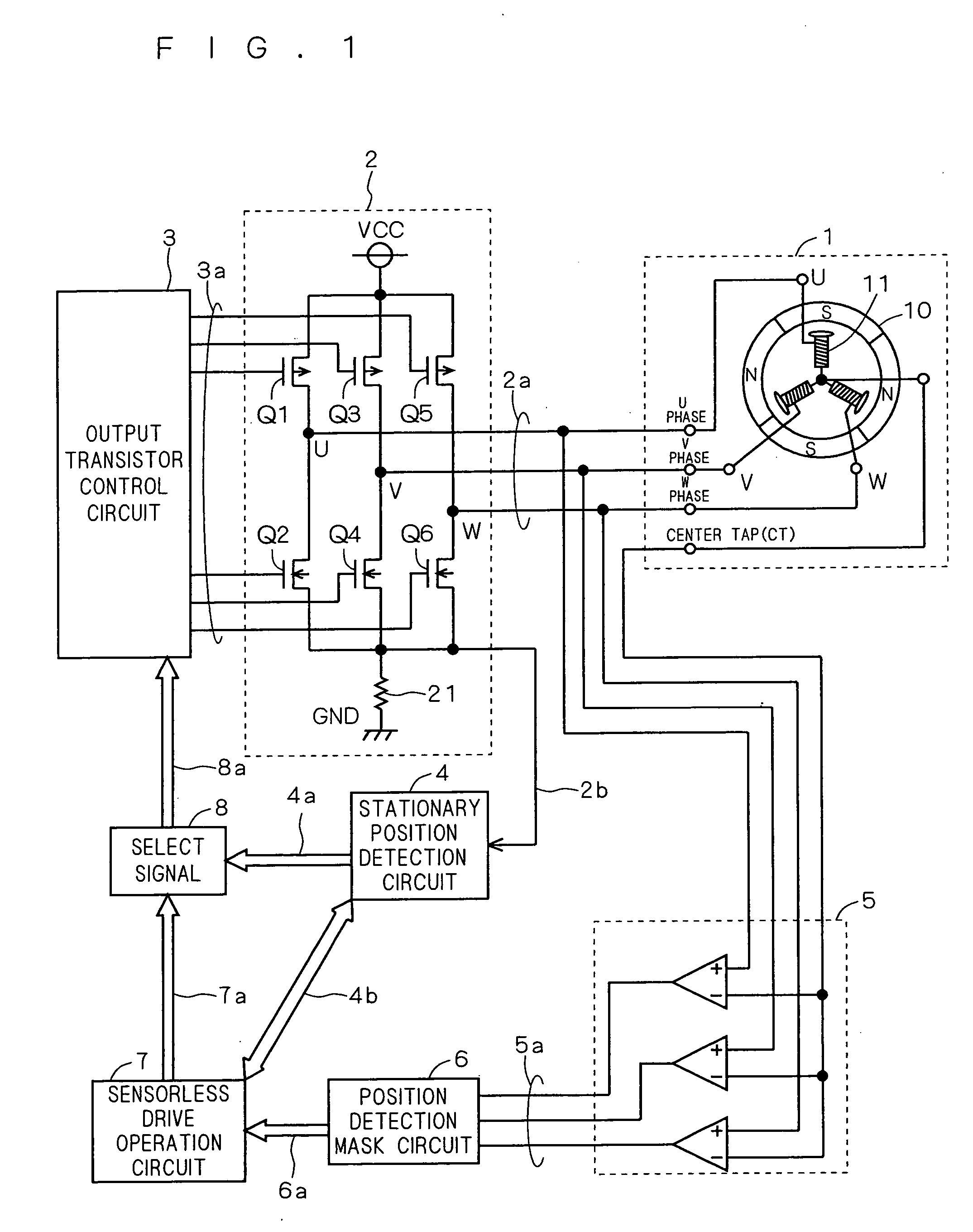 Stationary position detection circuit and motor drive circuit