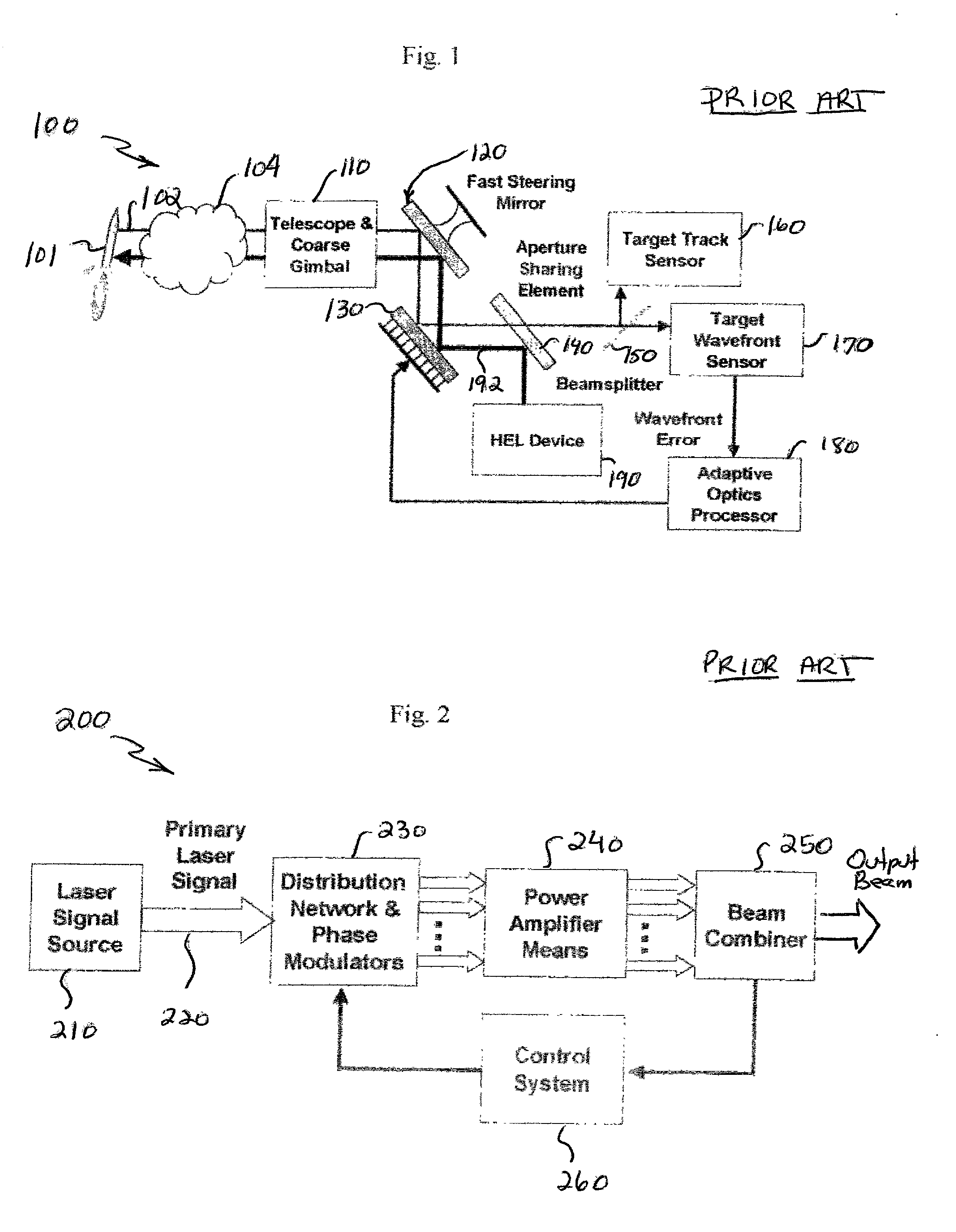 System and method for effecting high-power beam control with adaptive optics in low power beam path