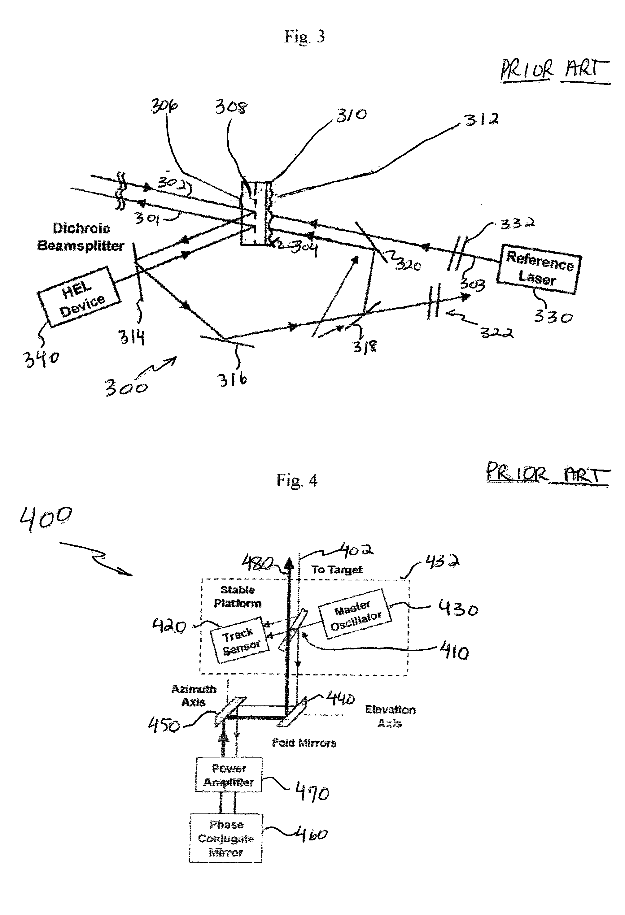 System and method for effecting high-power beam control with adaptive optics in low power beam path