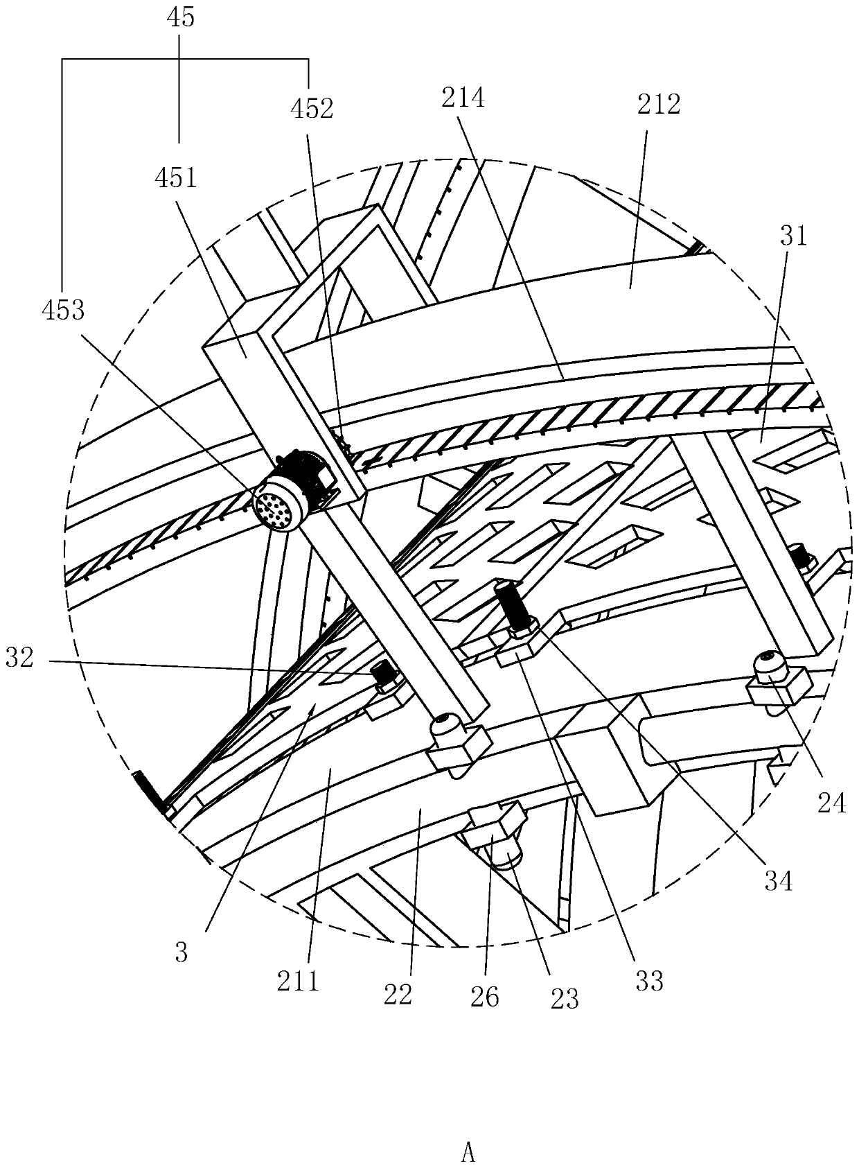 Sprinkling system used for tunnel safety protection platform truck