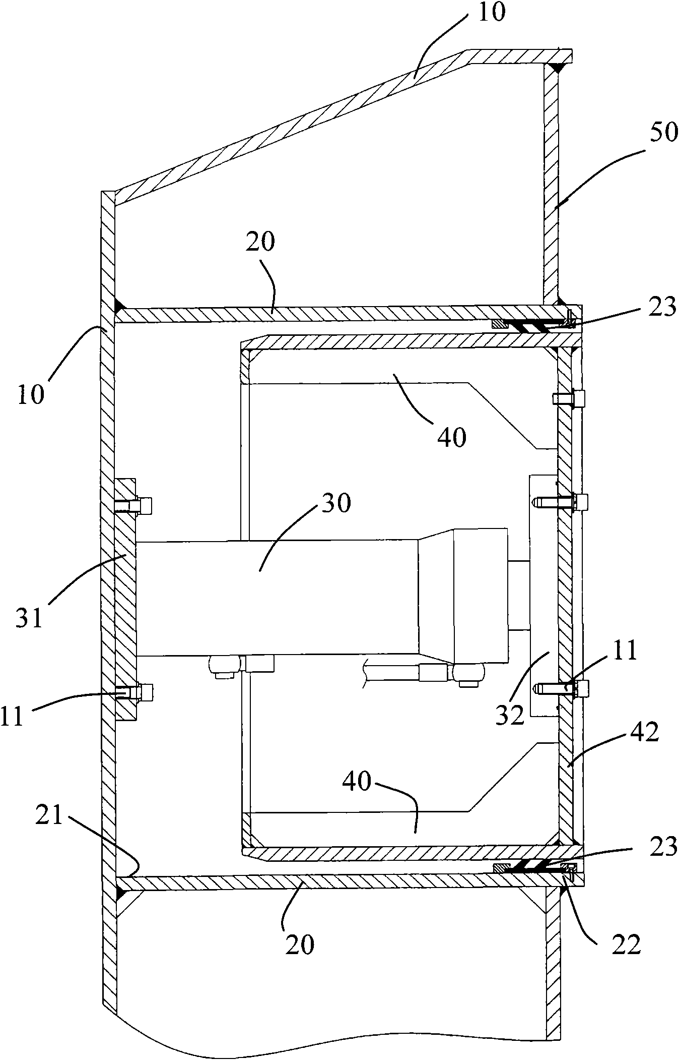 Side hydraulic loading system for simulation test bed