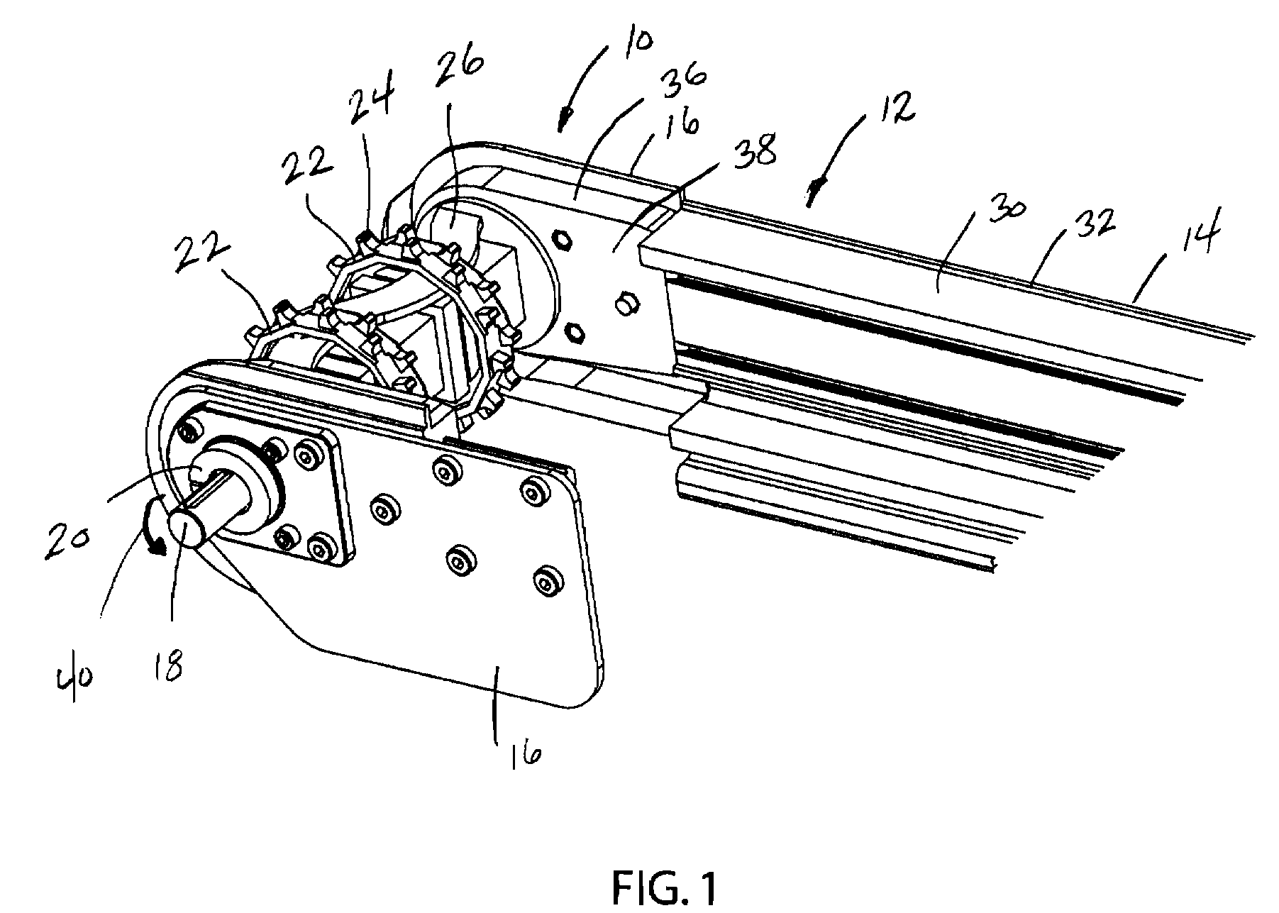 Contained drive system for chain conveyor belt to reduce catenary sag