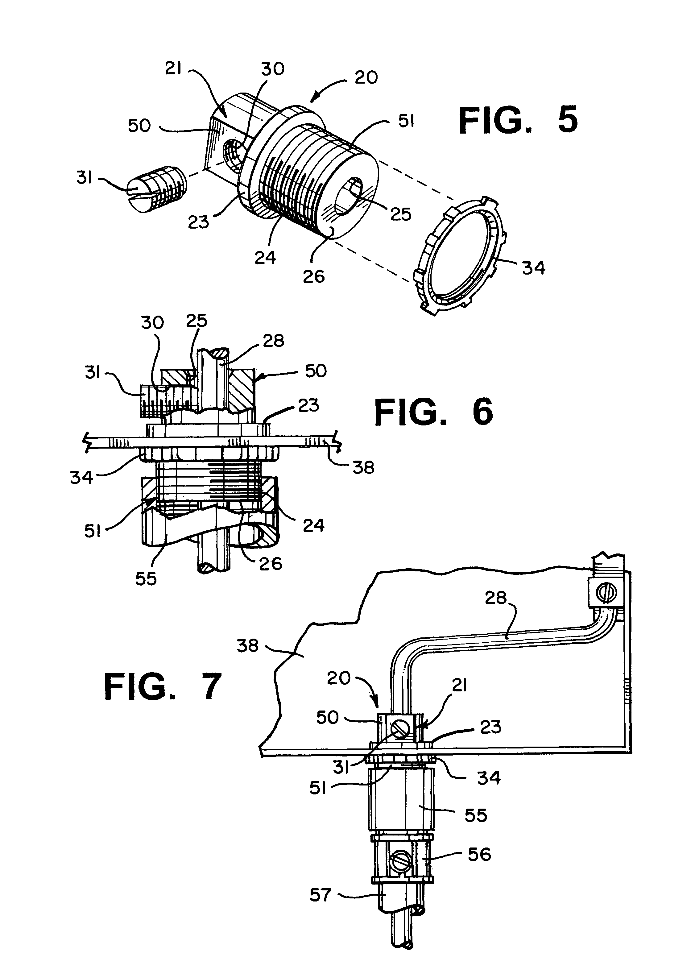 Bonding and grounding clamp/connector for electrode conductors