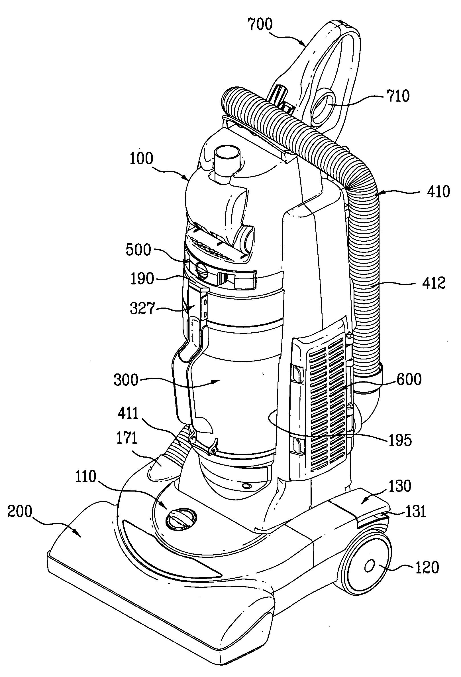 Upright vacuum cleaner