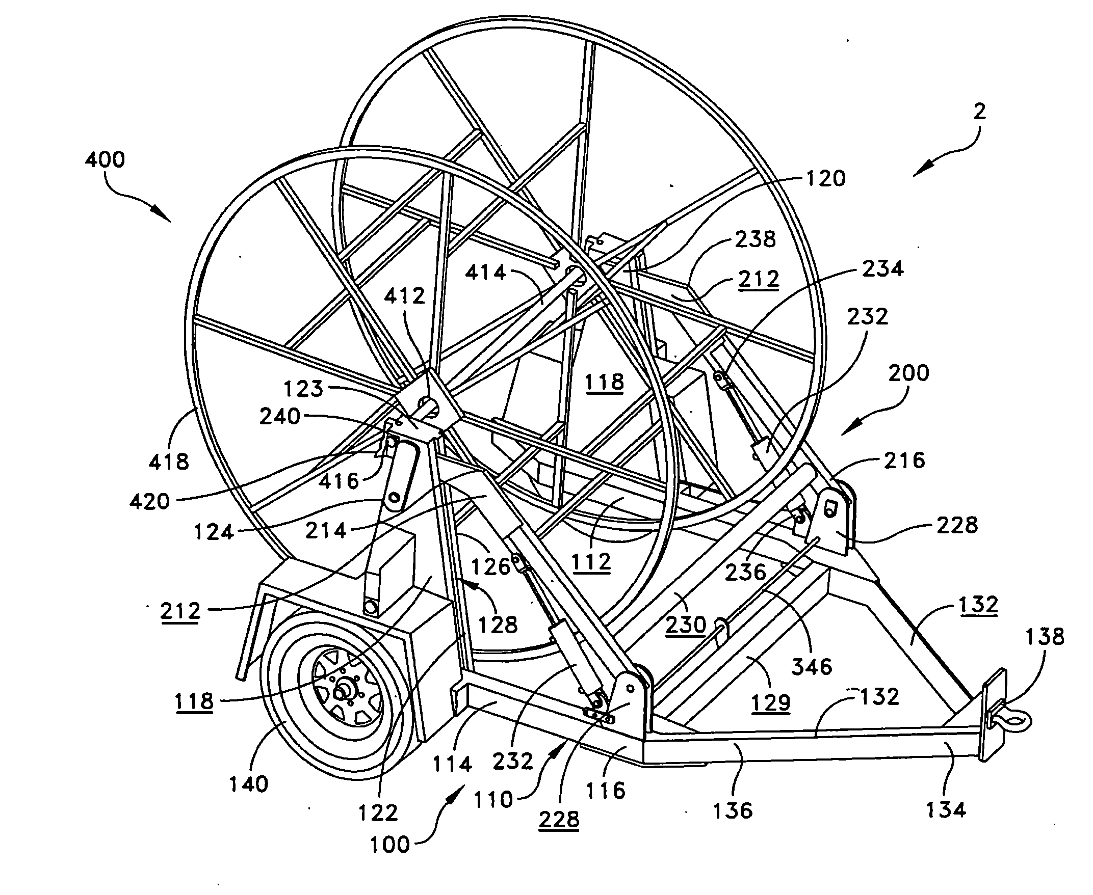 Cable reel trailer