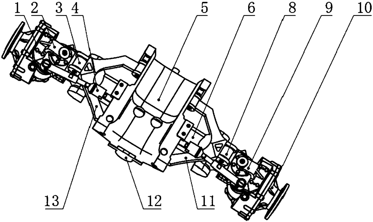 Single-hydraulic-cylinder power-assisted steering drive axle adopting forked type adjusting arms