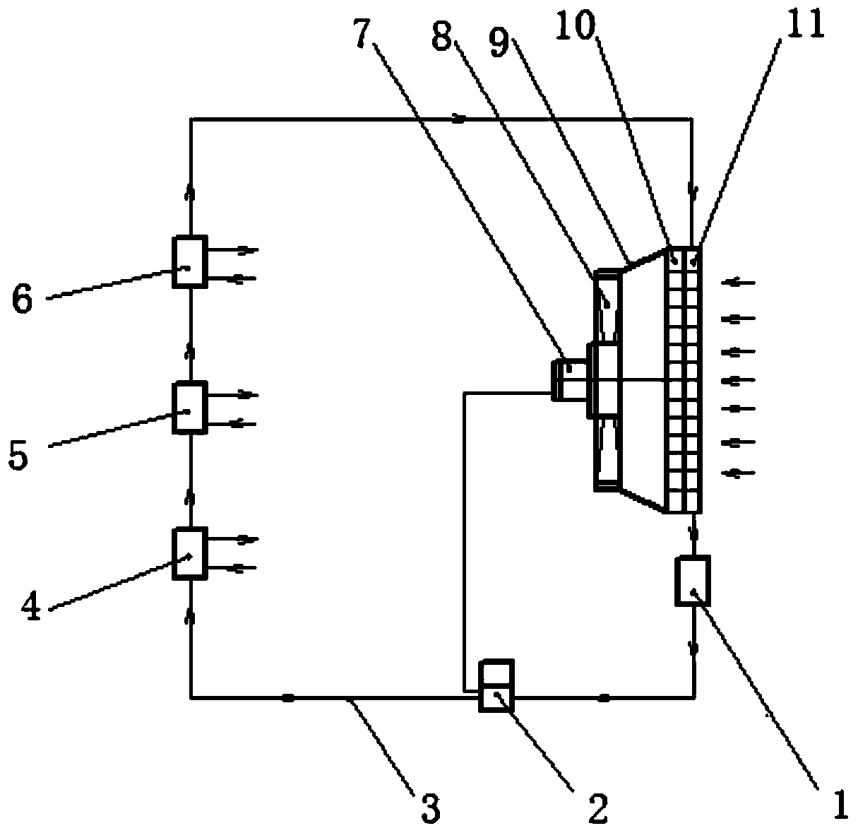 Water-cooling heat dissipation module system of engineering vehicle