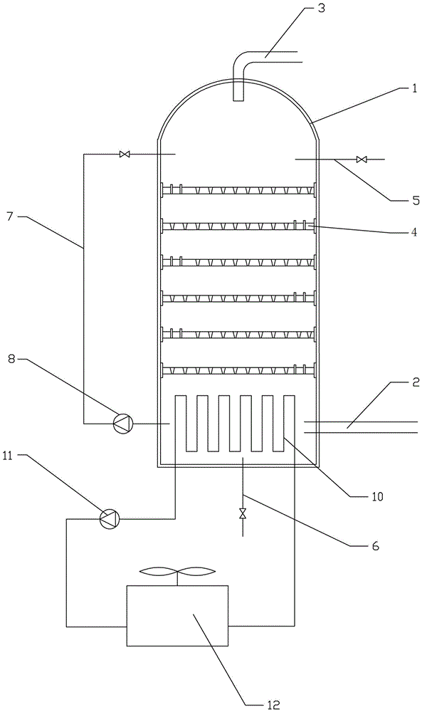 Acidic tail gas absorption tower in oxalic acid production and method for absorbing oxalic acid tail gas