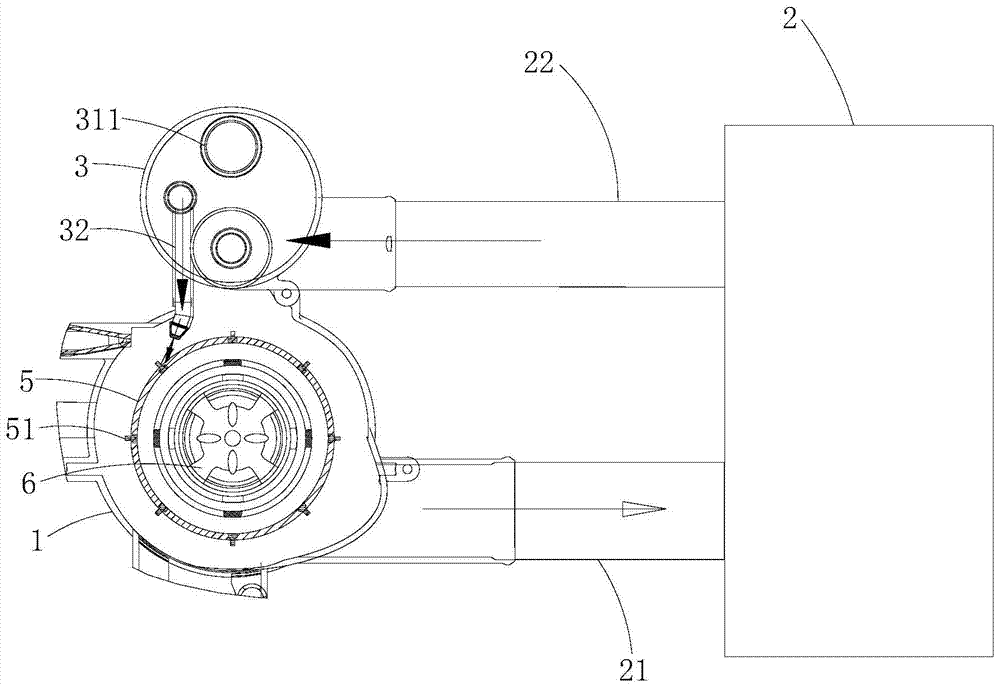 Dishwasher self-cleaning water flow system and dishwasher