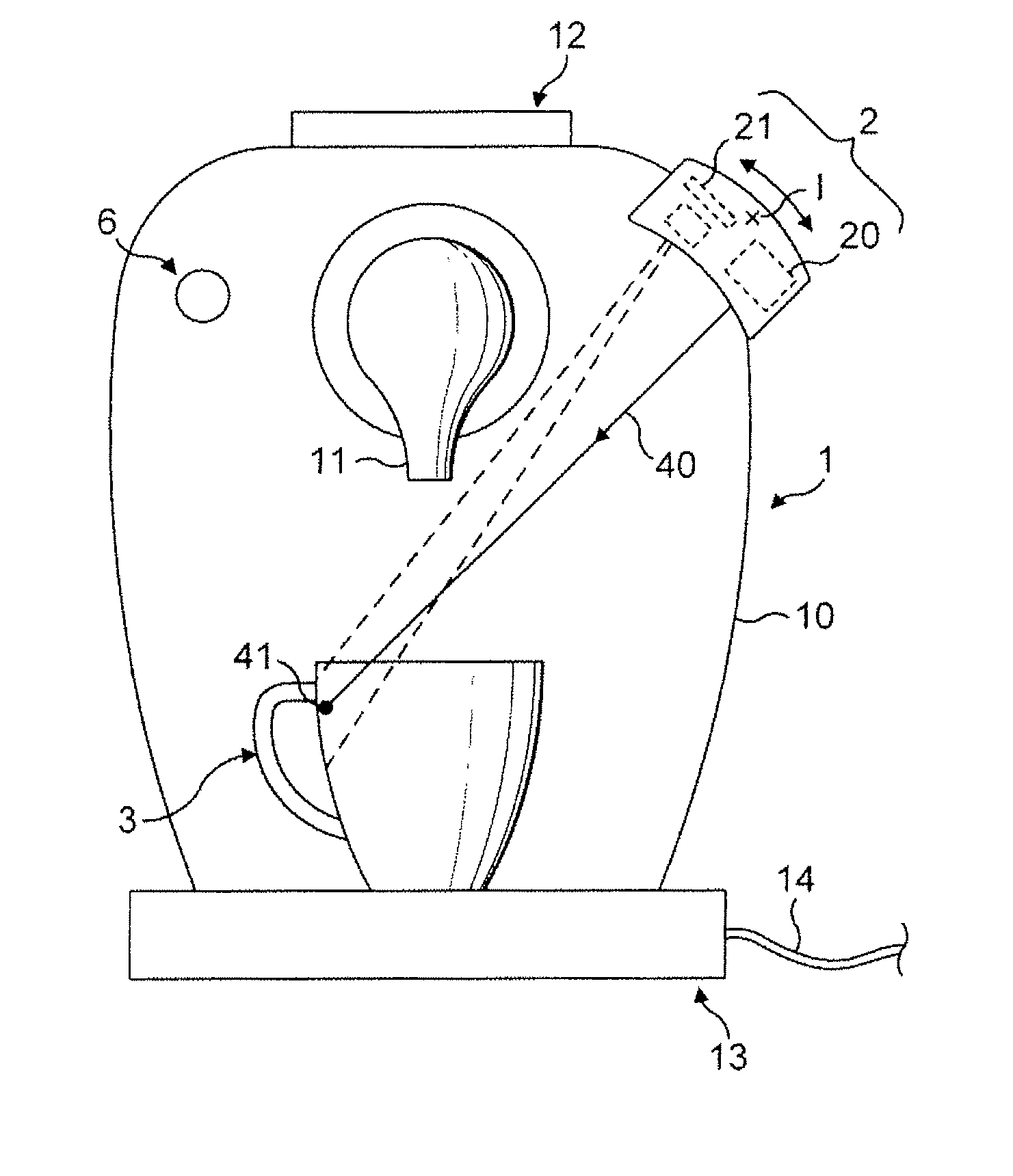 Device and method for controlling the filling of a cup by a vending machine