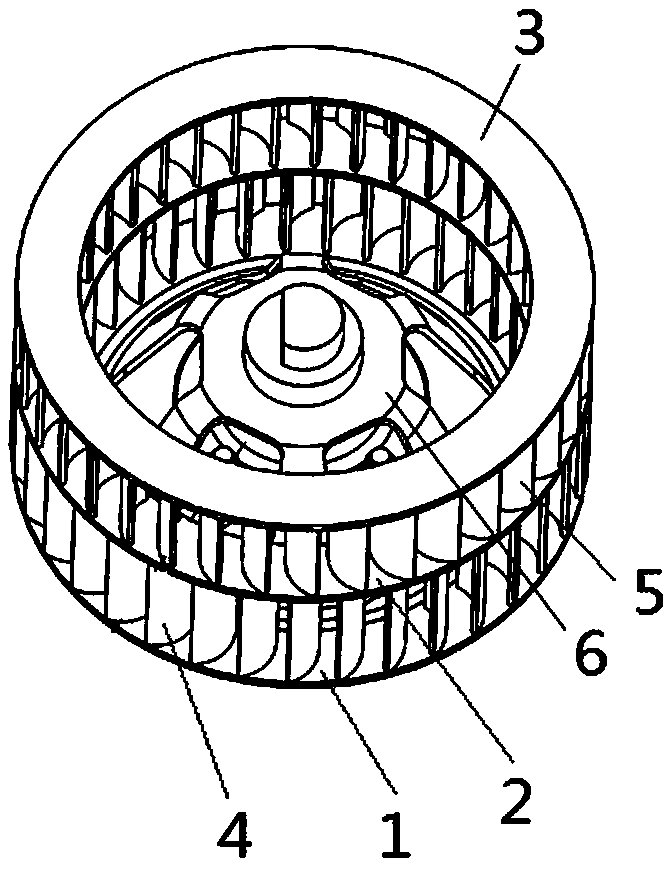 Single-sided air intake and two-direction multi-blade centrifugal fan impeller