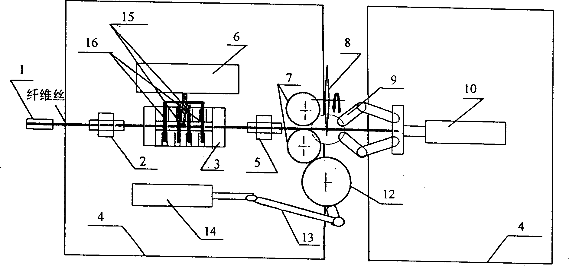 Manufacturing method of fiber ball filtering material and its device