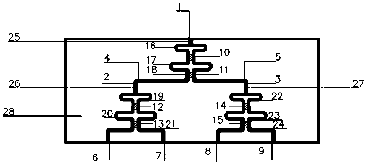 Ultra-wideband one-to-four power divider