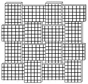 Wave-absorbing weaving piece of compound bar with carbon filaments arranged in buckling and extending manner and preparation method thereof