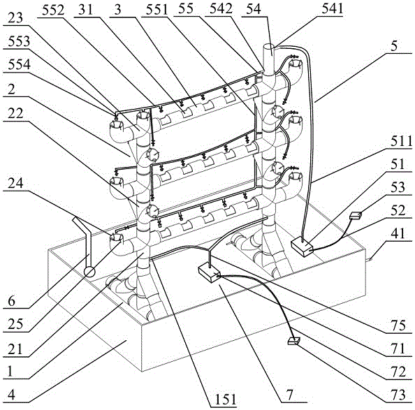 A fully automatic drip irrigation water-saving three-dimensional flower stand