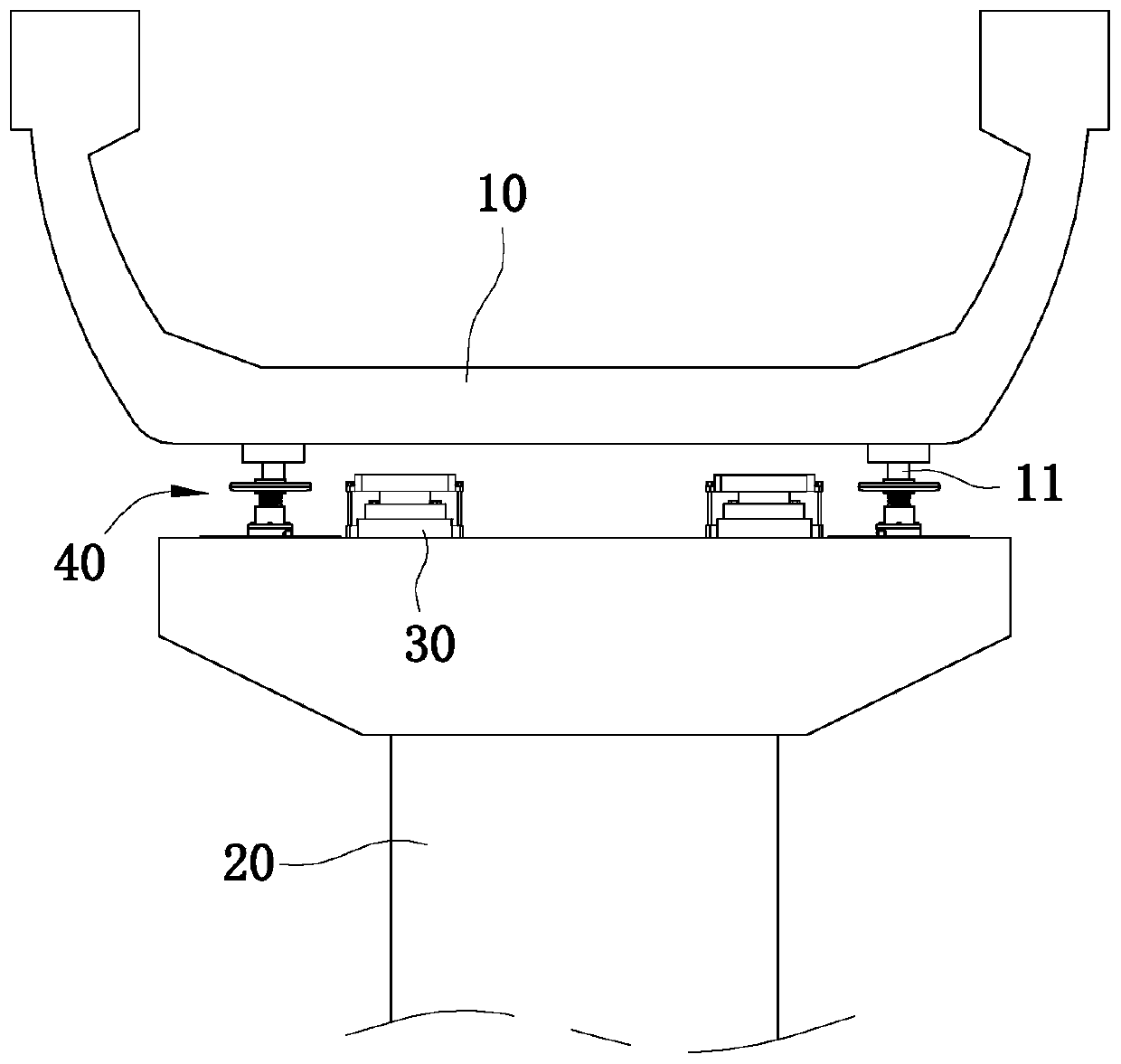 A positioning structure of a bridge frame and its positioning construction method