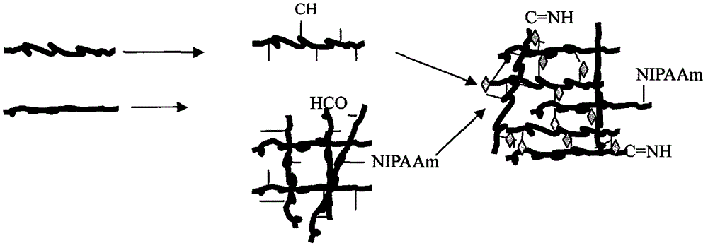 Injectable temperature sensitive gel used for filling and repairing damaged tissues