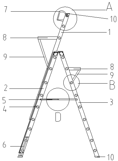 Inside and outside multipurpose ladder structure