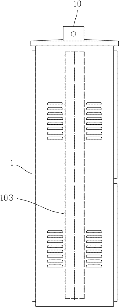 Metering cabinet with suspended bottom