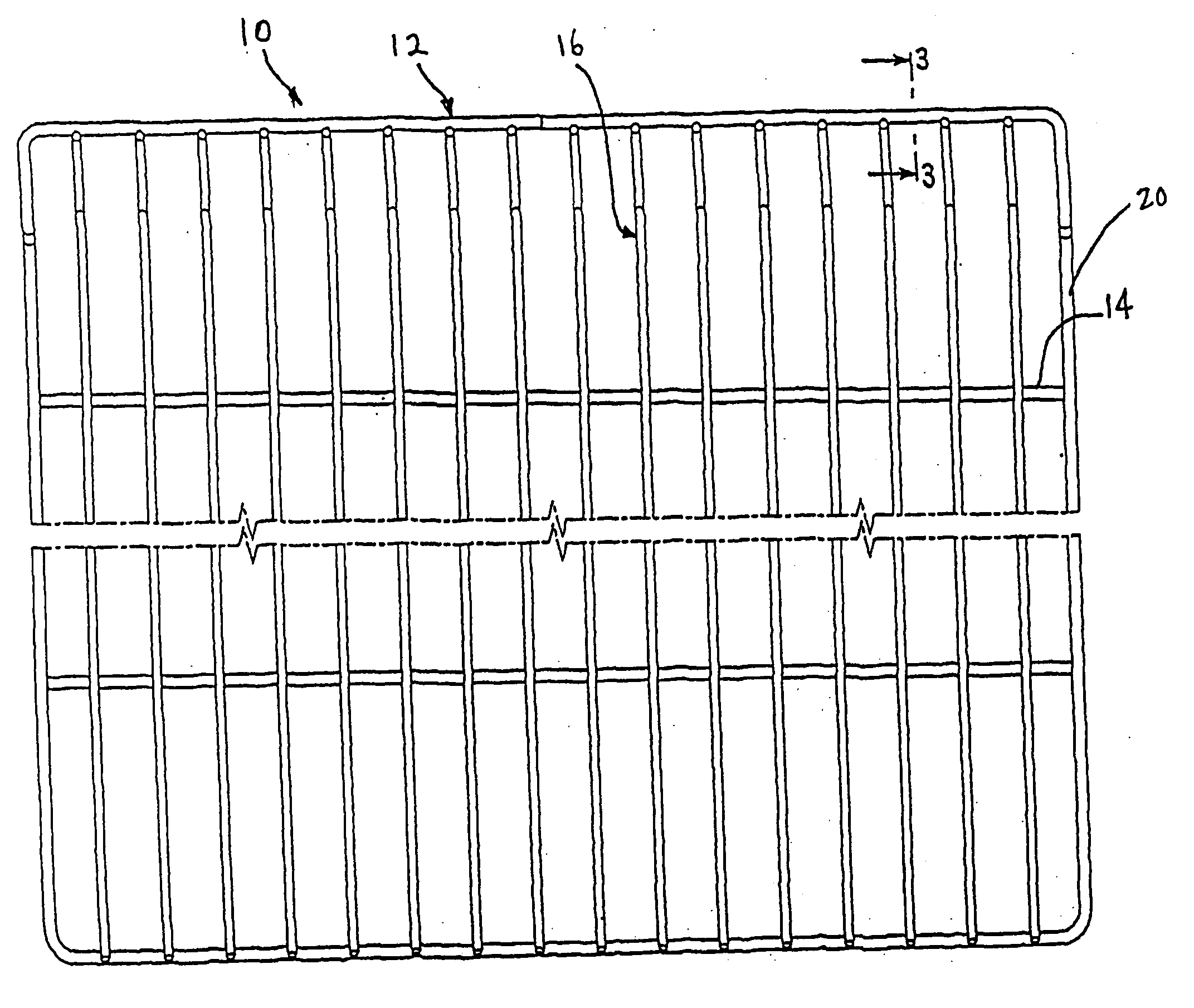 Oven rack having an integral lubricious, dry porcelain surface